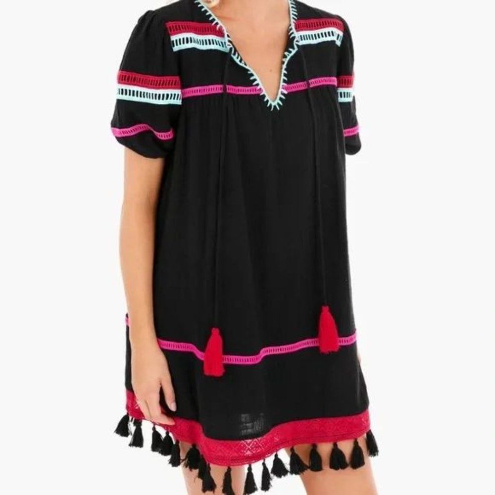 NWT Free the Roses Mini Dress Prairie Boho Cottage Fiesta Tassel Size XS